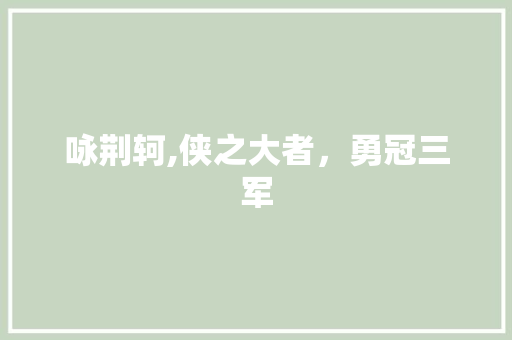 咏荆轲,侠之大者，勇冠三军