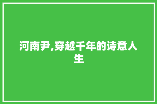 河南尹,穿越千年的诗意人生