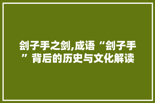 刽子手之剑,成语“刽子手”背后的历史与文化解读