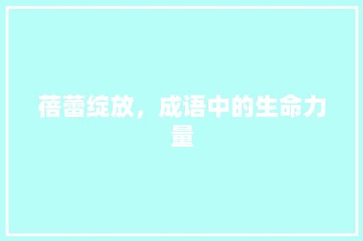 蓓蕾绽放，成语中的生命力量