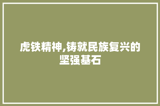 虎铁精神,铸就民族复兴的坚强基石