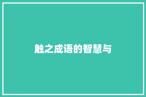 触之成语的智慧与