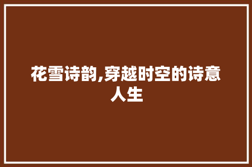花雪诗韵,穿越时空的诗意人生