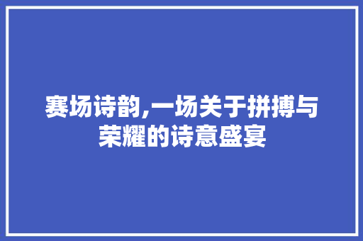 赛场诗韵,一场关于拼搏与荣耀的诗意盛宴