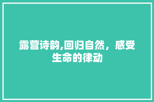 露营诗韵,回归自然，感受生命的律动