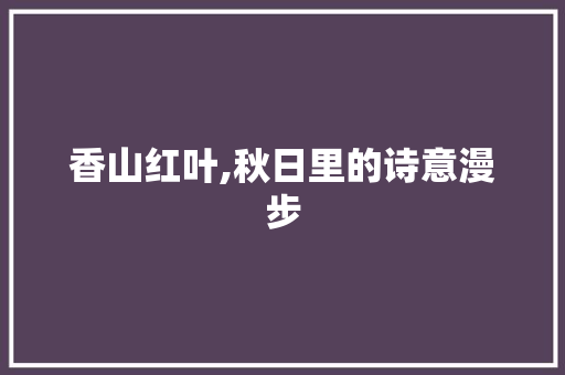 香山红叶,秋日里的诗意漫步
