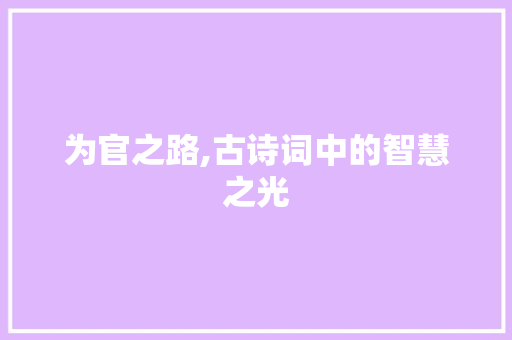 为官之路,古诗词中的智慧之光 社交媒体