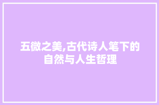 五微之美,古代诗人笔下的自然与人生哲理