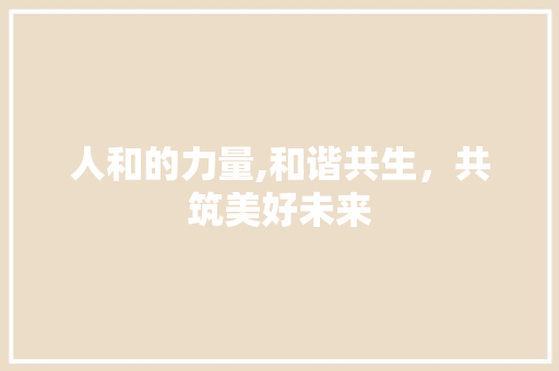 人和的力量,和谐共生，共筑美好未来