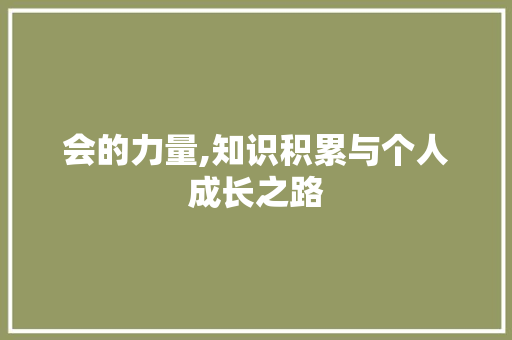 会的力量,知识积累与个人成长之路 诗词应用