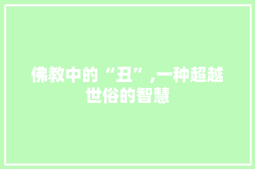 佛教中的“丑”,一种超越世俗的智慧 会议纪要