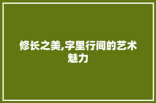 修长之美,字里行间的艺术魅力