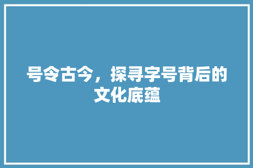 号令古今，探寻字号背后的文化底蕴 诗词鉴赏