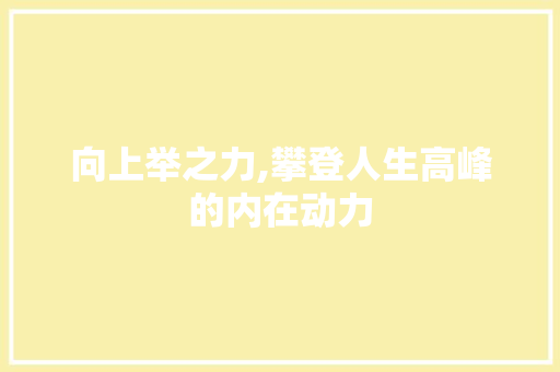 向上举之力,攀登人生高峰的内在动力