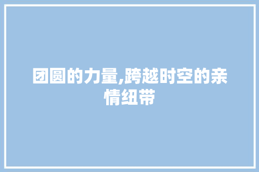 团圆的力量,跨越时空的亲情纽带