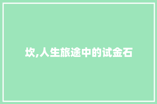 坎,人生旅途中的试金石