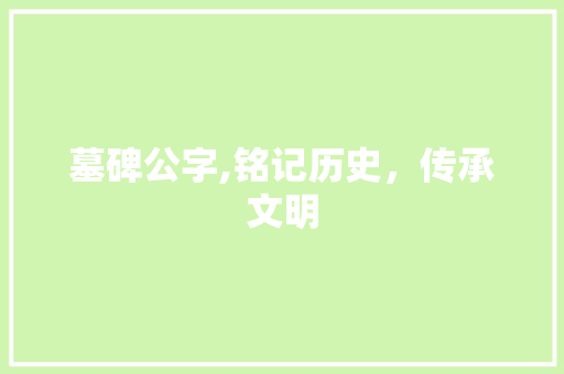 墓碑公字,铭记历史，传承文明