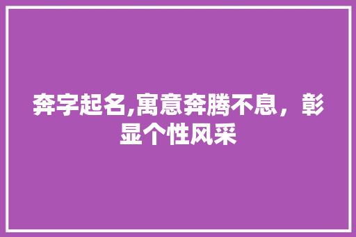 奔字起名,寓意奔腾不息，彰显个性风采