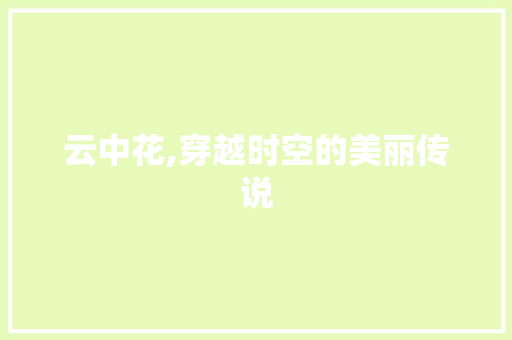 云中花,穿越时空的美丽传说