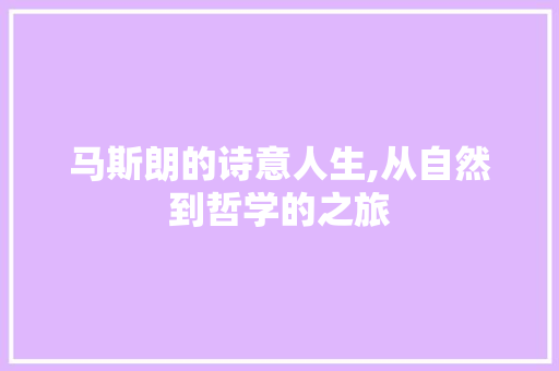 马斯朗的诗意人生,从自然到哲学的之旅 社交媒体