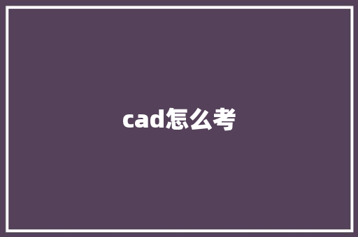 cad怎么考