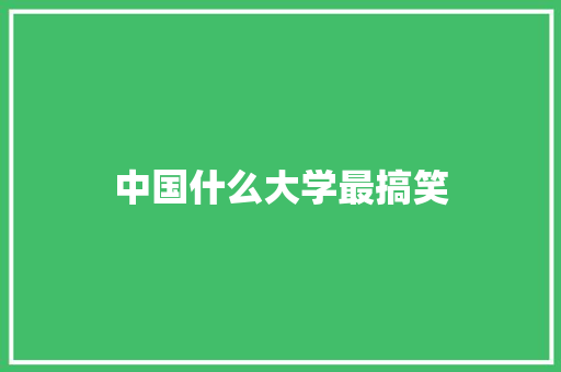 中国什么大学最搞笑