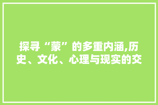 探寻“蒙”的多重内涵,历史、文化、心理与现实的交织