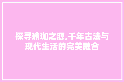 探寻瑜珈之源,千年古法与现代生活的完美融合 会议纪要