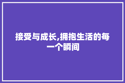 接受与成长,拥抱生活的每一个瞬间 职场写作