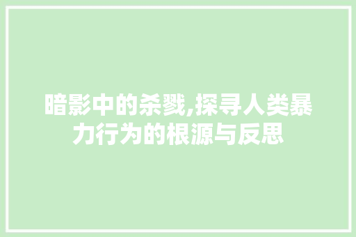 暗影中的杀戮,探寻人类暴力行为的根源与反思