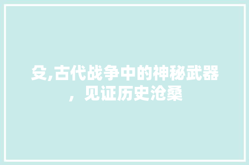 殳,古代战争中的神秘武器，见证历史沧桑