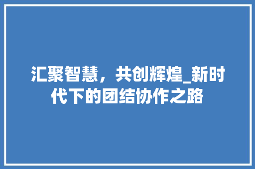 汇聚智慧，共创辉煌_新时代下的团结协作之路