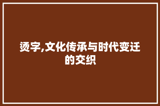 烫字,文化传承与时代变迁的交织