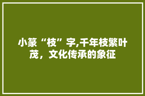 小篆“枝”字,千年枝繁叶茂，文化传承的象征