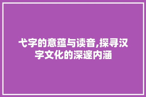 弋字的意蕴与读音,探寻汉字文化的深邃内涵