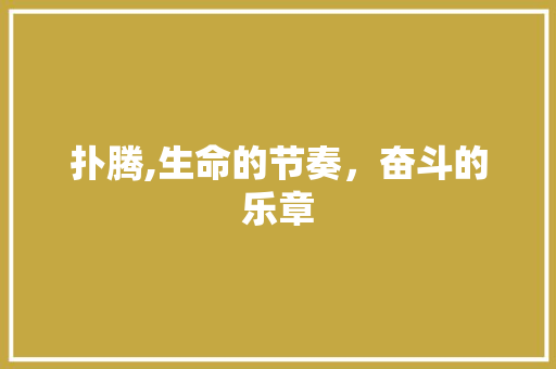 扑腾,生命的节奏，奋斗的乐章