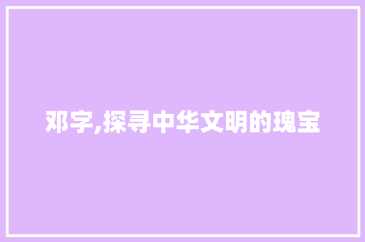 邓字,探寻中华文明的瑰宝 社交媒体