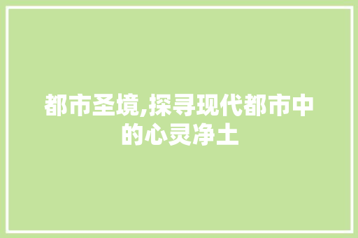 都市圣境,探寻现代都市中的心灵净土