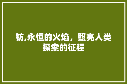 钫,永恒的火焰，照亮人类探索的征程