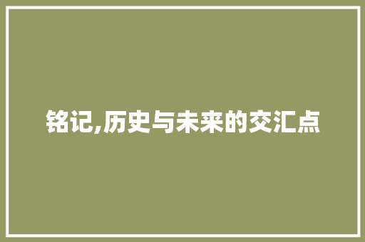 铭记,历史与未来的交汇点