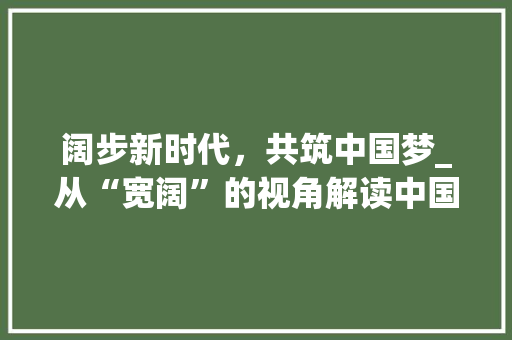 阔步新时代，共筑中国梦_从“宽阔”的视角解读中国发展