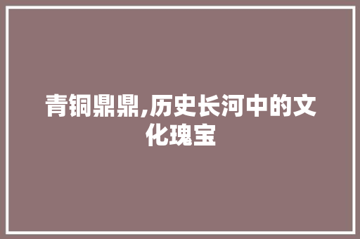 青铜鼎鼎,历史长河中的文化瑰宝