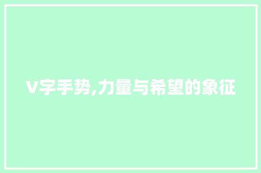 V字手势,力量与希望的象征