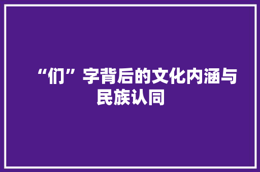 “们”字背后的文化内涵与民族认同 会议纪要