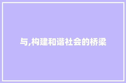 与,构建和谐社会的桥梁