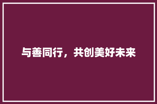 与善同行，共创美好未来
