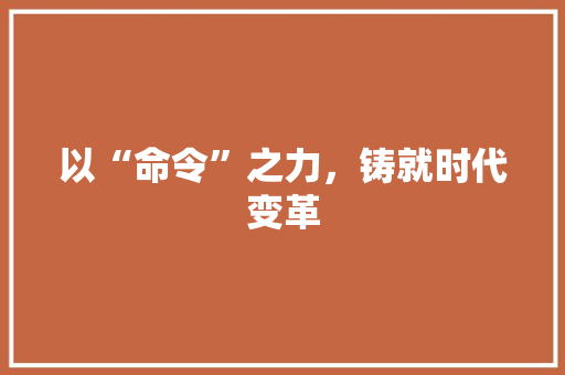 以“命令”之力，铸就时代变革