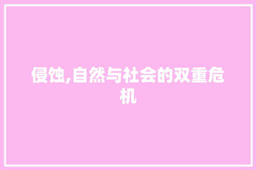侵蚀,自然与社会的双重危机