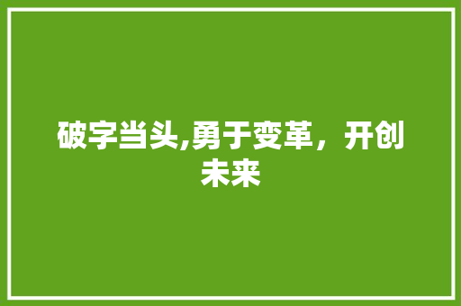 破字当头,勇于变革，开创未来