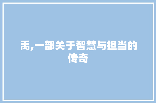 禹,一部关于智慧与担当的传奇